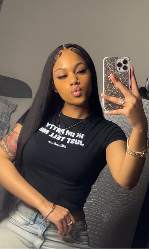"Ik Im Pretty" Crop-Top